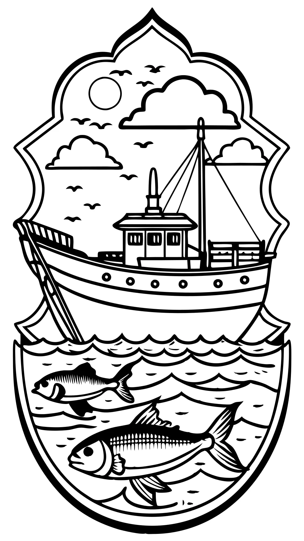 fishing boat coloring pages